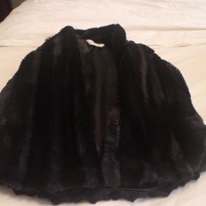 Pinc Premium Black Faux Fur Sleeveless Vest Girls